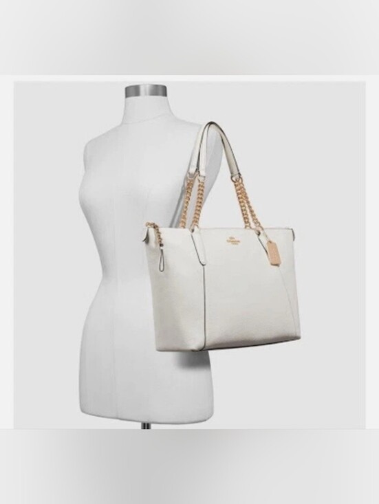 Coach Handbags - Coach Ava Large Leather Tote Shoulder Bag Chalk Color NWT *Authentic Rare Color